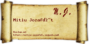 Mitiu Jozafát névjegykártya